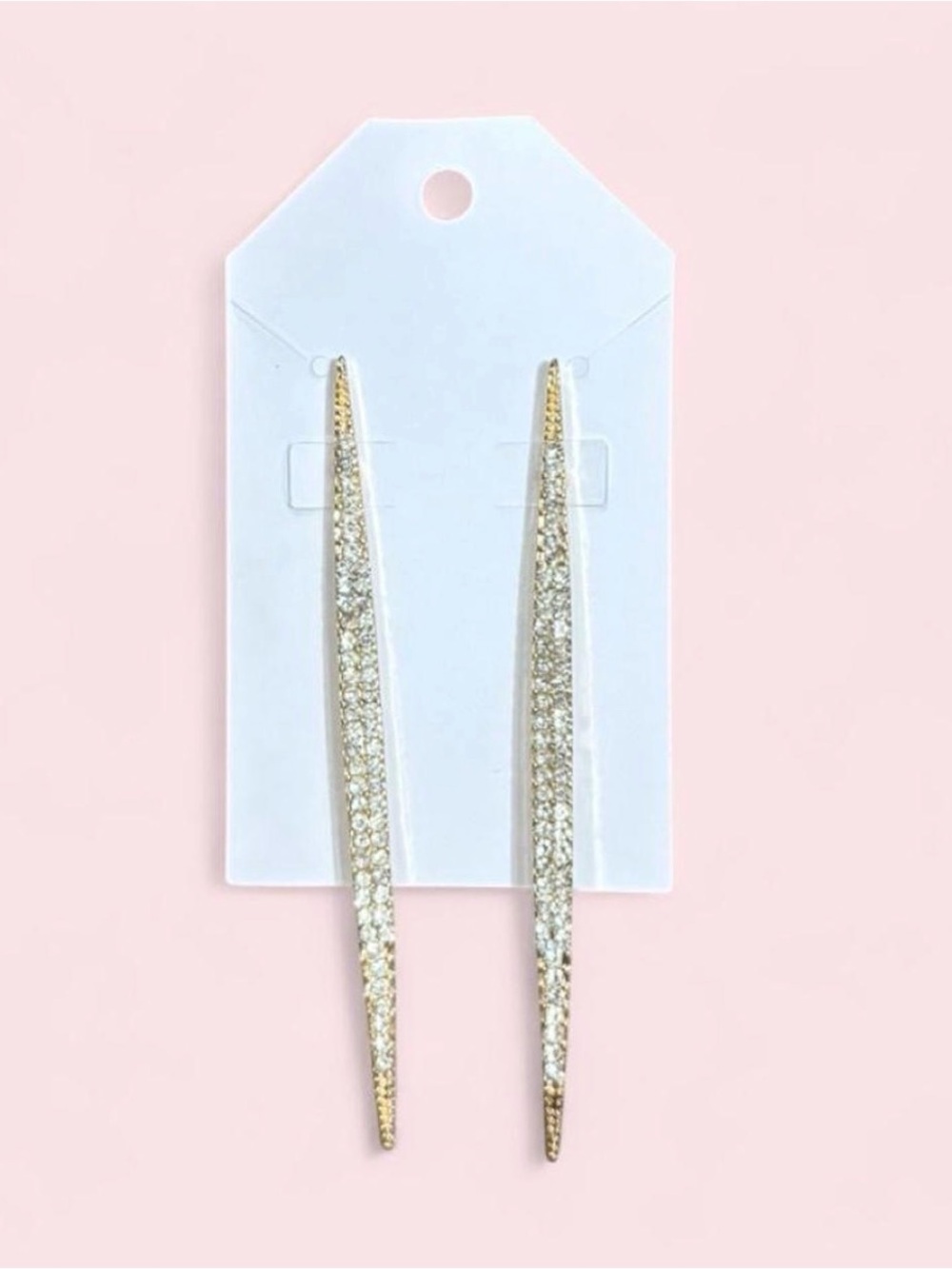 rhinestone long drop earrings